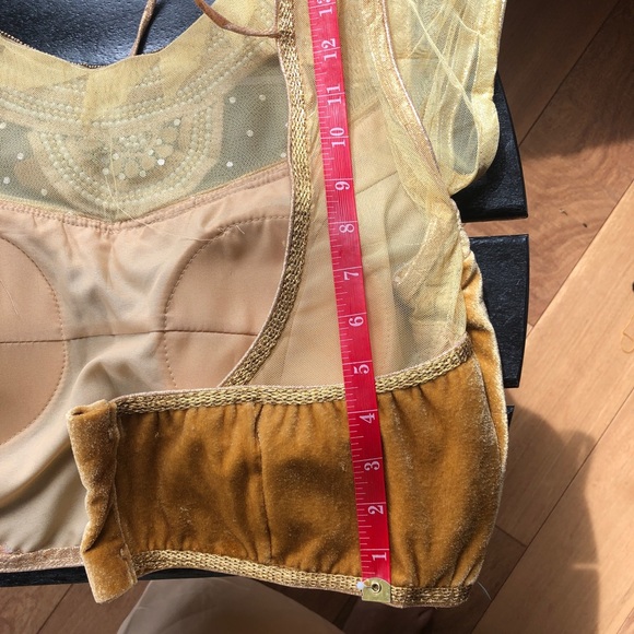 Yellow/Gold Indian Sari/Ghagra Blouse with Gems - Picture 5 of 6